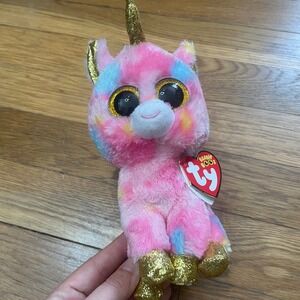 $3 BUNDLE ITEM NWT Ty Beanie Boos Unicorn Plush Stuffed‎ Animal Toy with Glitter